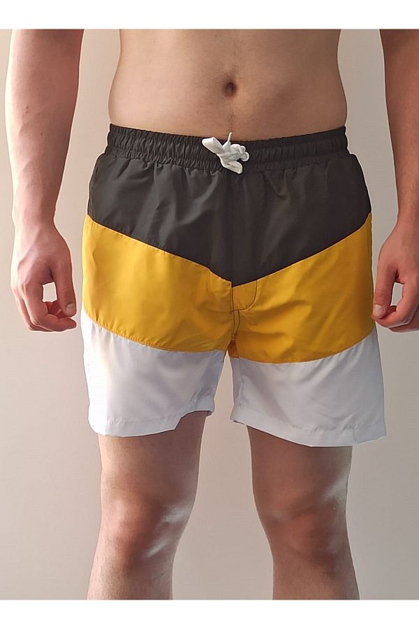 POLO ACADEMY Swim Shorts Khaki Plain Trendyol