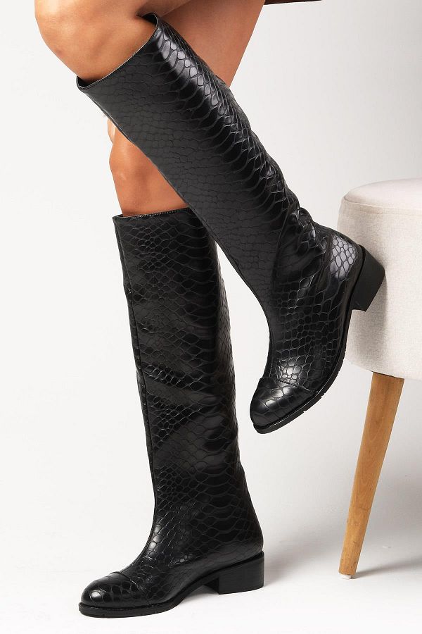 Faux crocodile boots womens sales