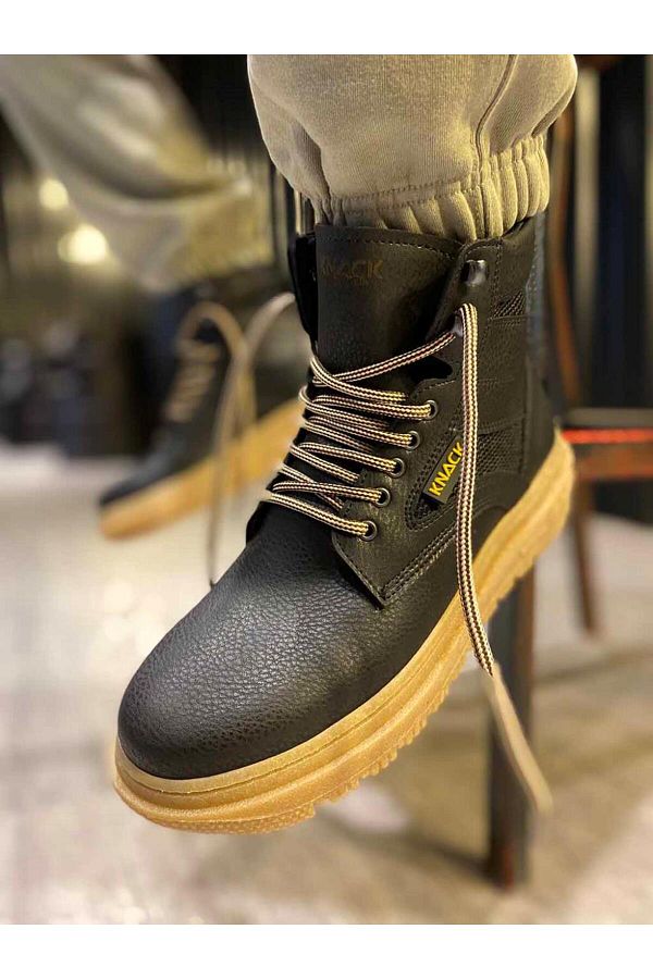 Lisinya High Sole Boots Black Crepe Sole Trendyol