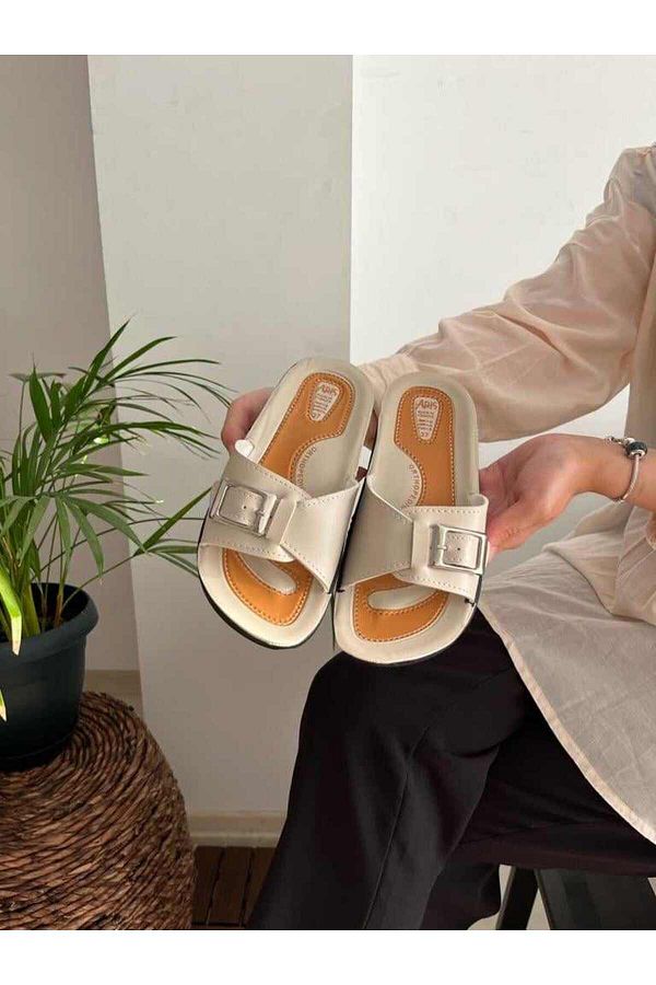 Behtah Kundura In Foot Supported Orthopedic Single Buckle Mother Slippers Street Slippers Daily Slippers Narrow Fit Trendyol