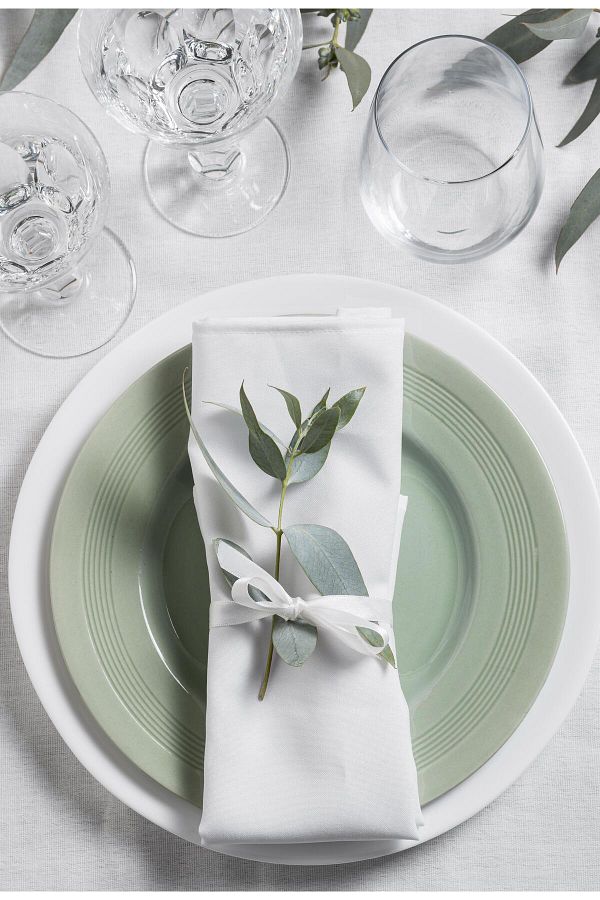 AYSHOME-Ays Home Plain White Cloth Napkin Set (6 Pieces) 1