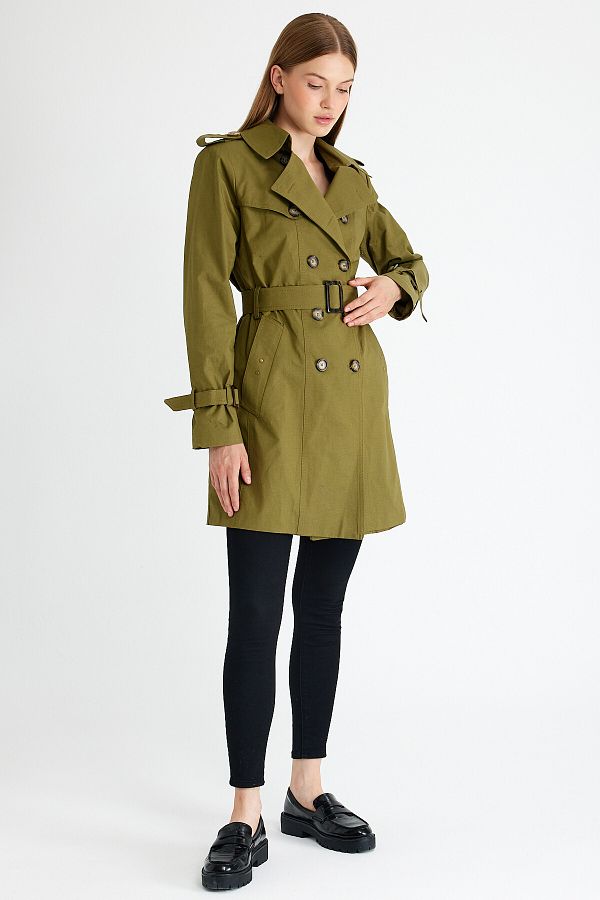 Army green trench coat womens deals
