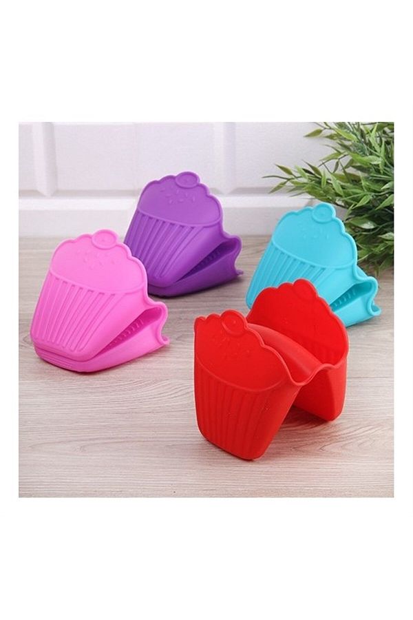 alpanya-Cupcake Patterned Silicone Oven Pot Pan Handling Gloves 1