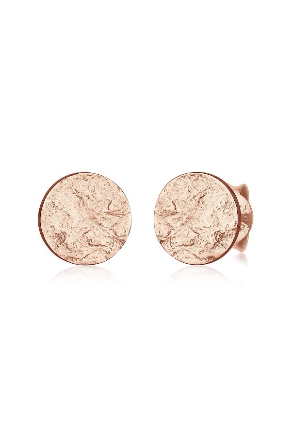 ELLI-Ohrringe Stecker Plättchen Disk Rund Antik Silber 925 1
