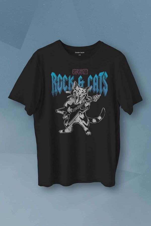 Kendim Sectim Meowtallica Rock Cat Metallica Guitar Cat Short Sleeve Printed T shirt Unisex T Shirt Trendyol
