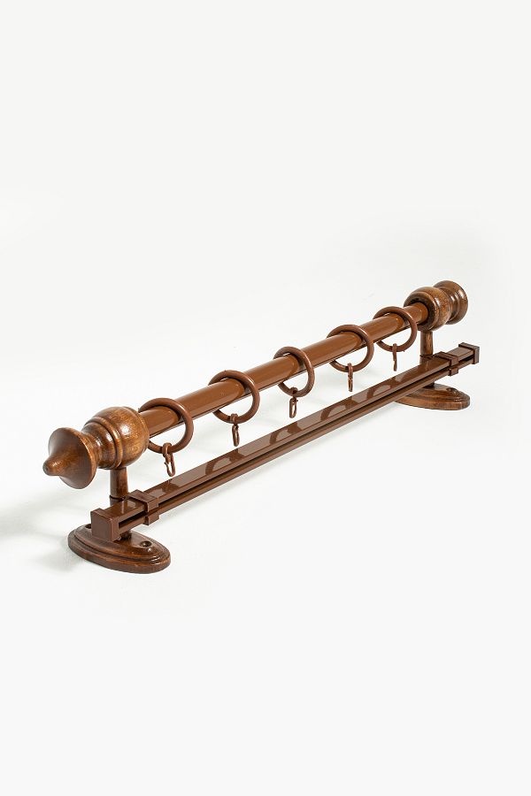 TİEBACK-Single Rail Wooden Rustic Curtain Hanger - Rustic Pipe 200 cm 1