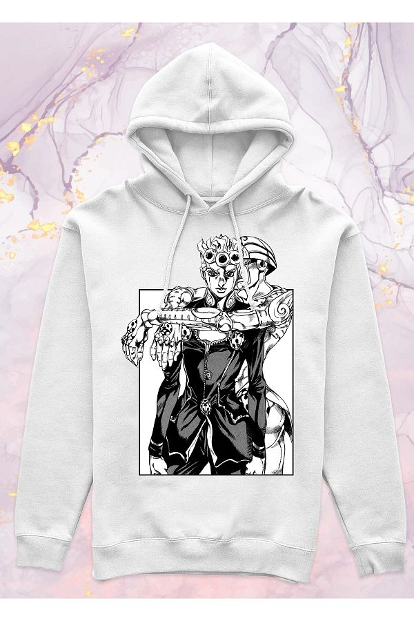Pisa Art Jojo s Bizarre Adventure Giorno Giovanna Hooded Sweatshirt without Pocket Trendyol