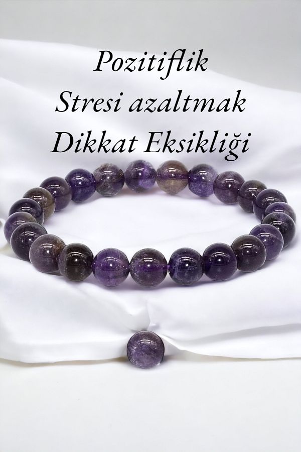 NBS Beautiful Naturel Stones Amethyst Positivity Insomnia Love Healing Natural Stone Bracelet AA Quality Trendyol
