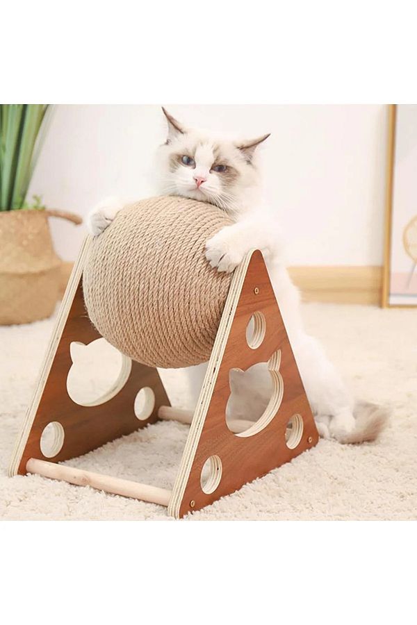 PARLETTO-Wooden String Toy Ball and Scratching for Cat 1