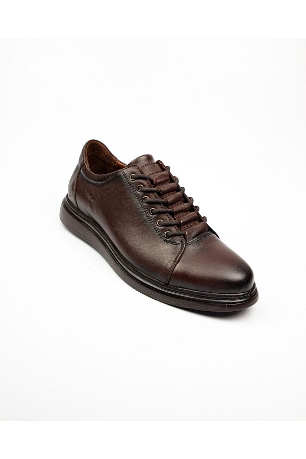 Nobel-1045 Lace-up Brown Leather Men's Casual Shoes 1
