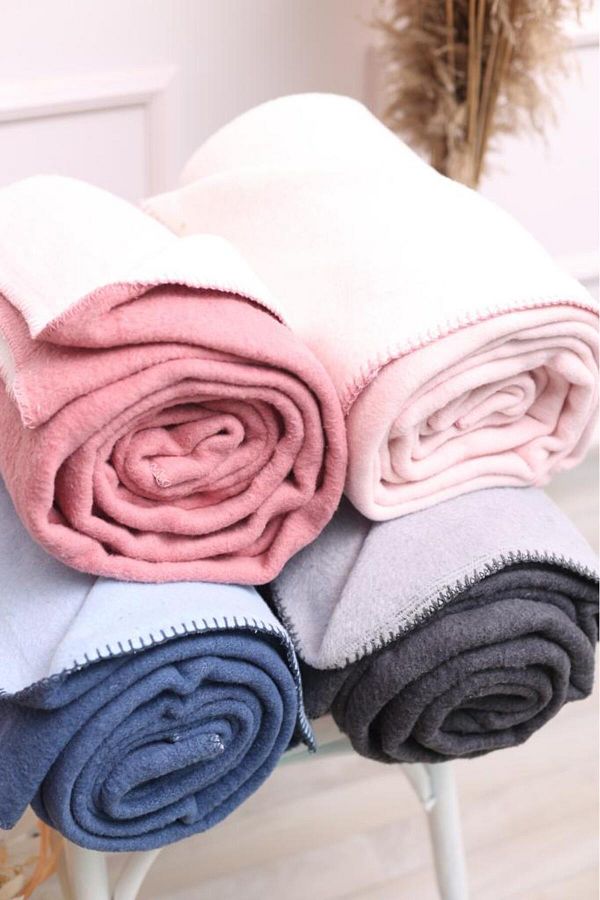 BLANTUR Cotton Acrylic Single Blanket Indigo Turquoise Trendyol