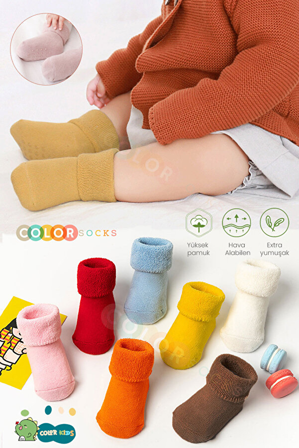 Color Socks 5 Çift Renkli Bebek Çorap Seti (Organik)