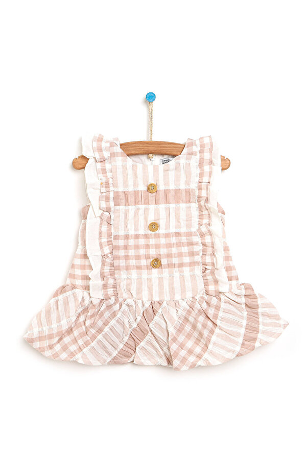 ebebek Hello Baby HelloBaby Basic Kız Bebek Düğmeli Fırfırlı Elbise Kız Bebek