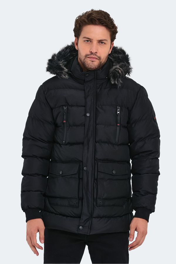 Slazenger r HARDMAN Men s Coat Black Trendyol