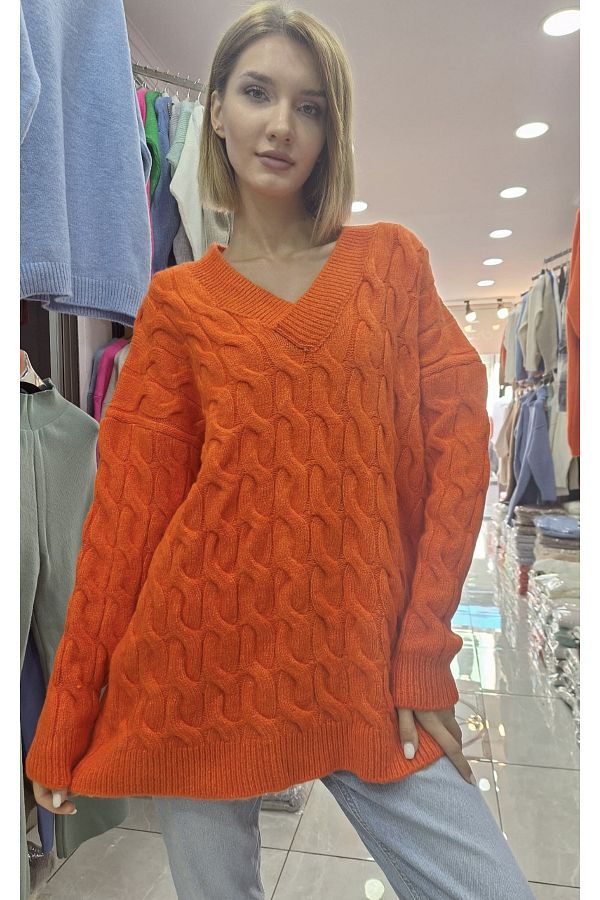 ÇİGDEMCE HOM-Oversize Knitwear Women's Sweater 1