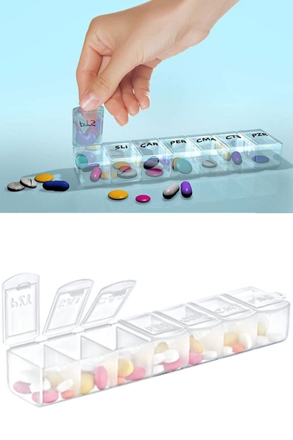 Meleni Home-Weekly Medicine Storage Box - Medicine Tracking Organizer with Lid 1