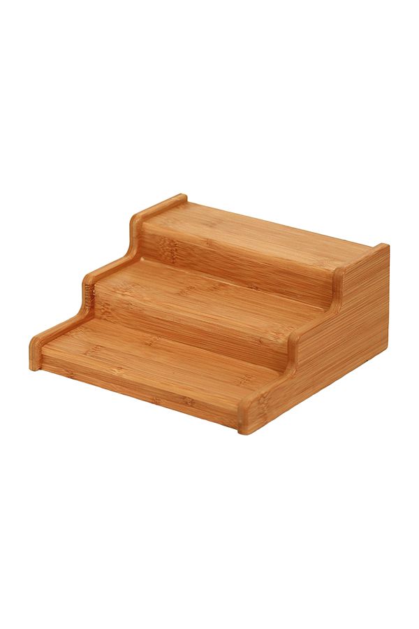 Qerhome-Bamboo Adjustable 3 Layer Spice Rack Stand Multi-Purpose Stand 35 Cm X 22 Cm 1