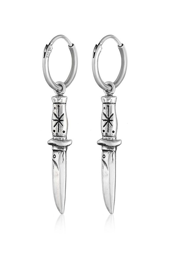 HAZE & GLORY-Ohrringe Creolen - Das Messer 925 Silber 1