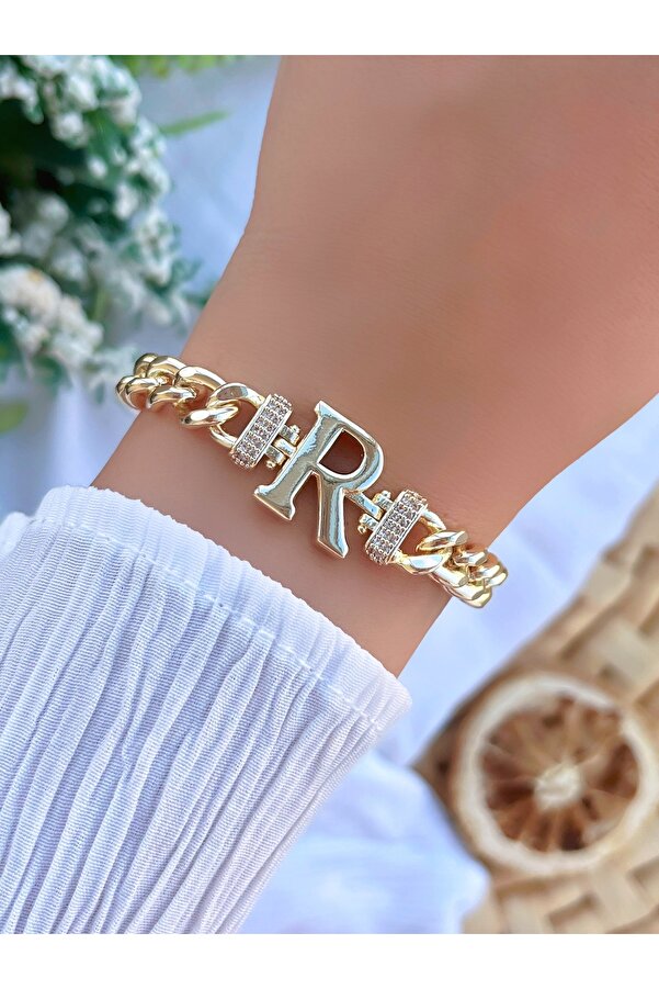 KBC STORE Letter Chain Bracelet (Letter R)- Trendyol