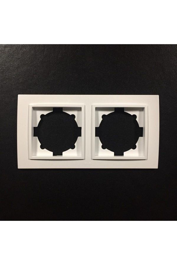 ELBİ-Zena Double Socket and Switch Frame White 1