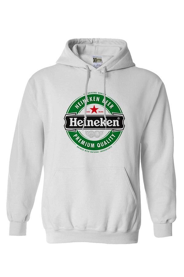 Pisa Art-White Hooded Heineken Logo Sweatshirt Hoodie 1