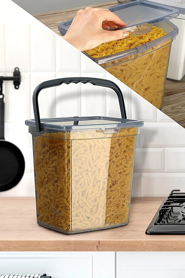 Meleni Home-Flour and Pulses Food Container Multi-Purpose Detergent Storage Container with Lid and Handle 6 Lt - Platinum Series 1