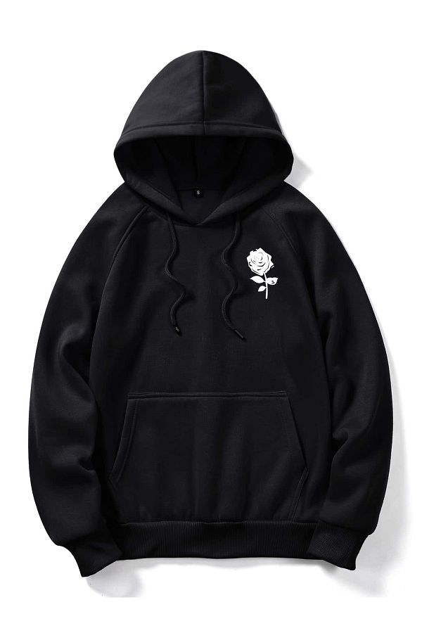 Adrift Coko series ROMWE Guys Rose Graphic Pocket Hoodie Trendyol