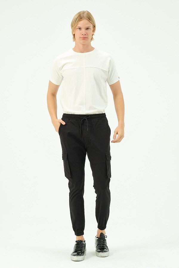 Cekmon Men s Tight Leg Waist and Elastic Cargo Pocket Cotton Jogger Sports Trousers Trendyol