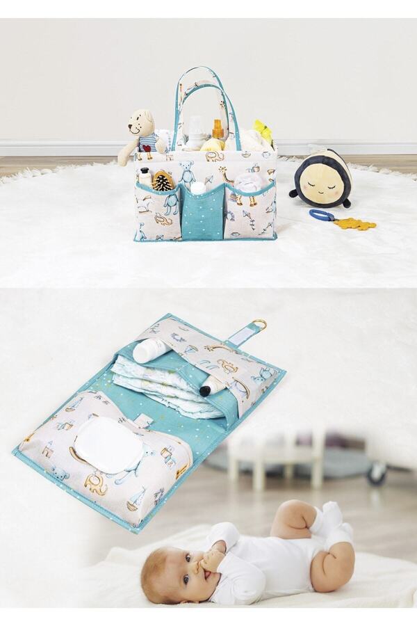 FORSACE Baby Bakım Çantası Alt Değişim Bakım Çantası ( 2'lı Set) Mavi