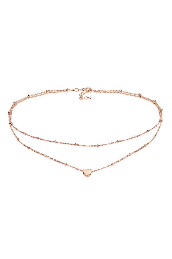 ELLI-Halskette Damen Choker Layering Look Herz Trend aus 925 Sterling Silber 1