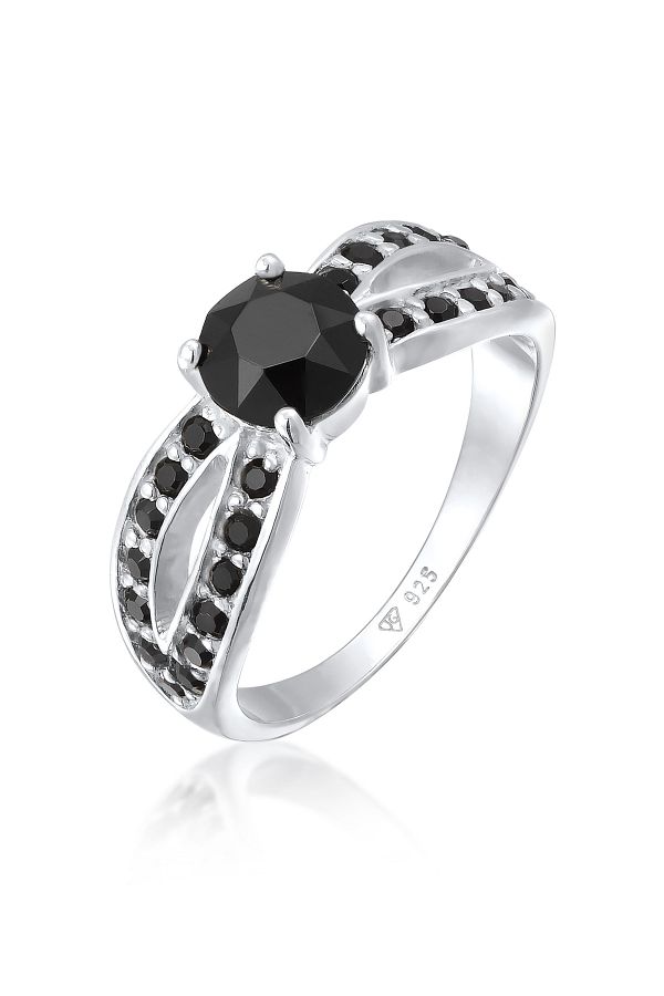 ELLI-Ring aus 925er Silber mit Kristallen – Solitär-Glamourös 1
