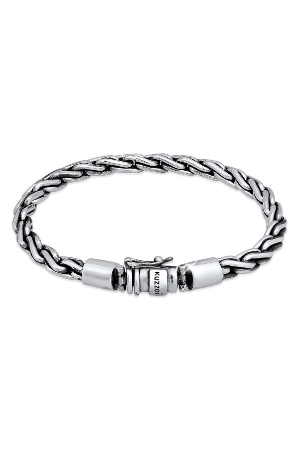KUZZOI-Armband Herren Massiver Kastenverschluss Unisex 925 Silber 1