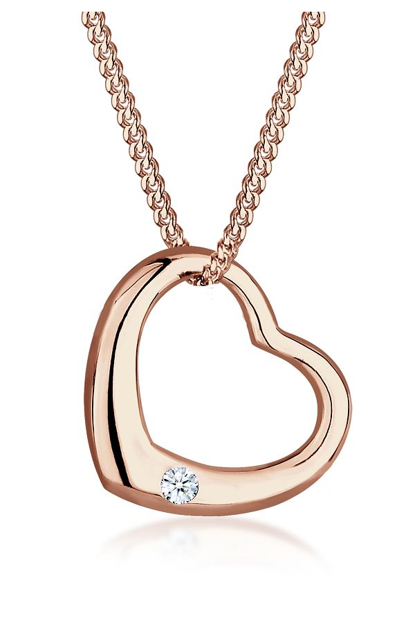 ELLI-Herz-Halskette für Damen – Diamant, 0,03 ct., 925er Sterlingsilber 1