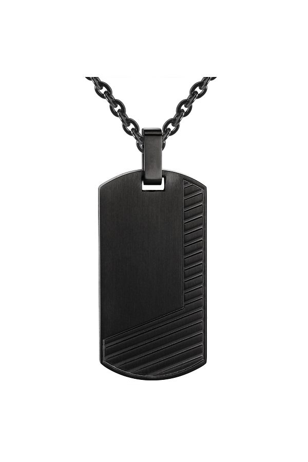 True Rebels-Edelstahlhalskette Kette mit Anhänger Edelstahl schwarz 1