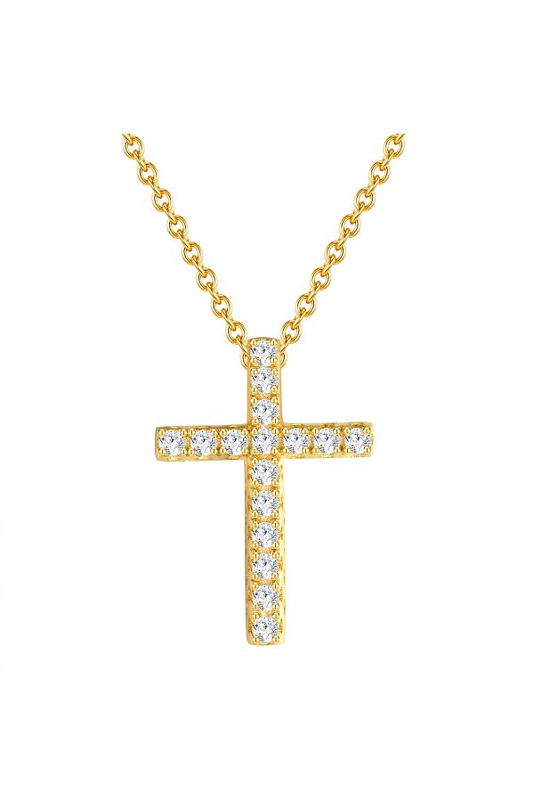 Rafaela Donata-Sterling Silber und Gelbgold Zirkonia Kette - Anhänger Detaillierte, Weiß 1