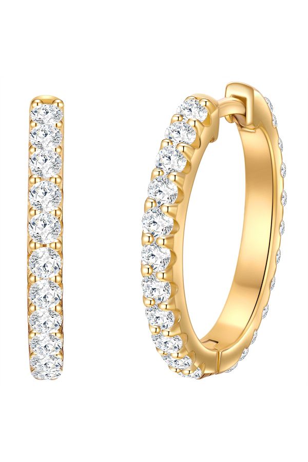 Trilani-Silberohrcreolen Creolen Sterling Silber gelbgold Zirkonia weiß 1