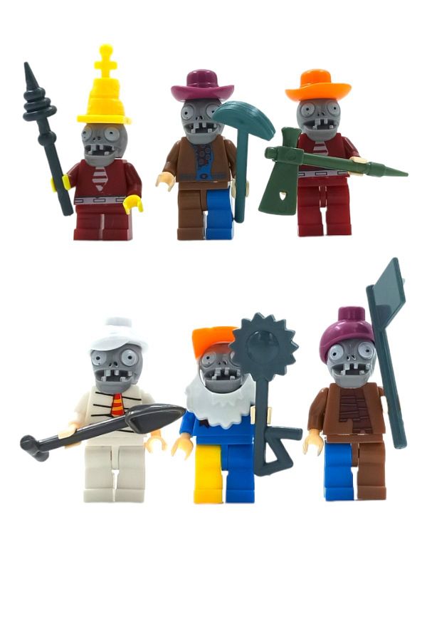 Pop eker Set of 6 Lego Compatible Plants vs Zombies Figures that