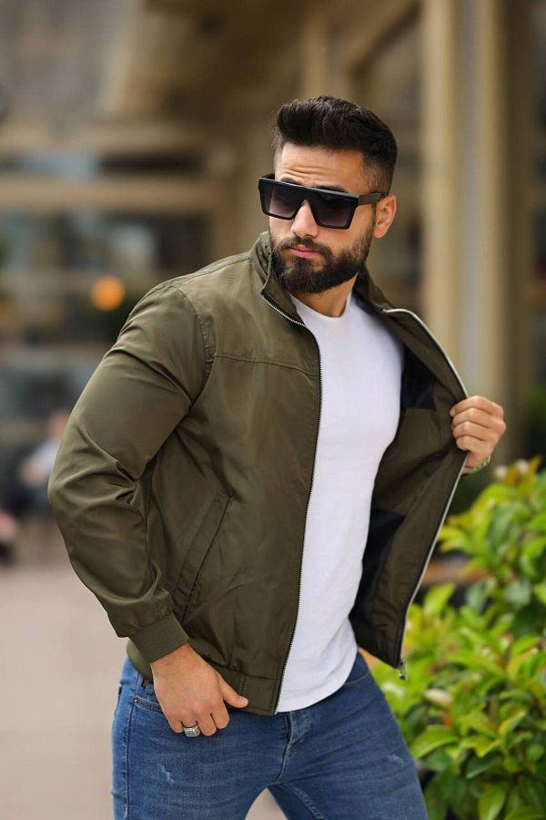 Stand collar bomber jacket sales