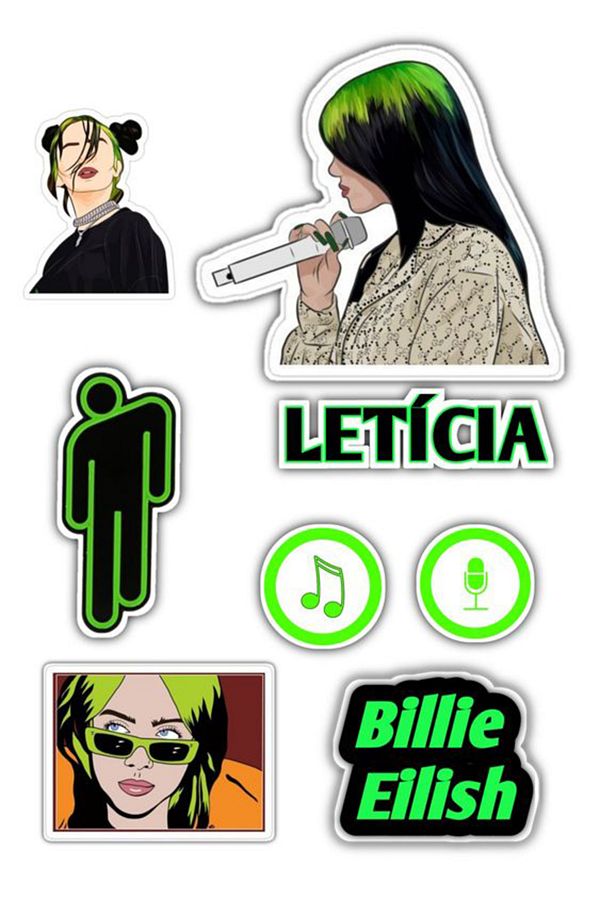 BK Design Billie Eilish Sticker Phone Laptop Notebook Tablet Notebook Flask Stiker Sticker ST316 Trendyol