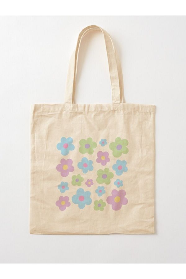 w house Gusseted Cloth Shoulder Bag 14156 Retro Flower Aesthetic Pattern Golf le Fleur Inspired Trendyol