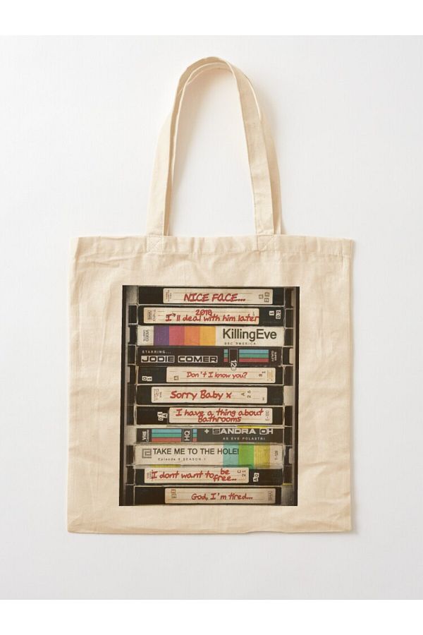 w house Gusseted Cloth Shoulder Bag 03075 killing eve retro VHS stack Trendyol