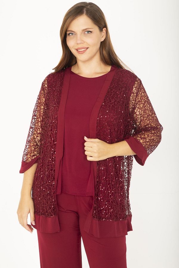 Burgundy lace cardigan shop