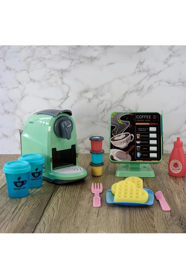 YILDIRIM OYUNCAK-Toy Coffee Machine Set with Order Screen - Toy Coffee Machine with Sound and Light 1
