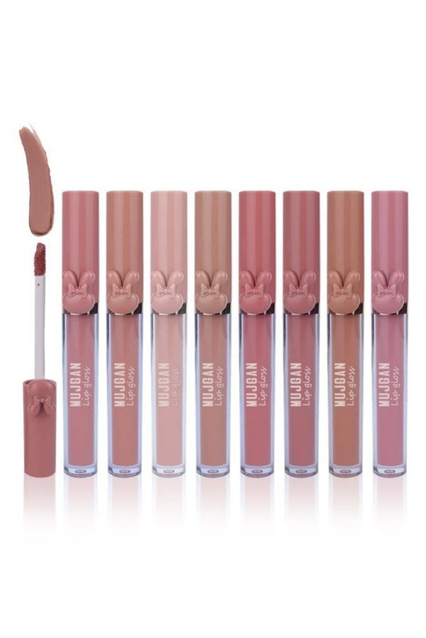 MUJGAN 8-Piece Liquid Lipstick Set with Hat Design