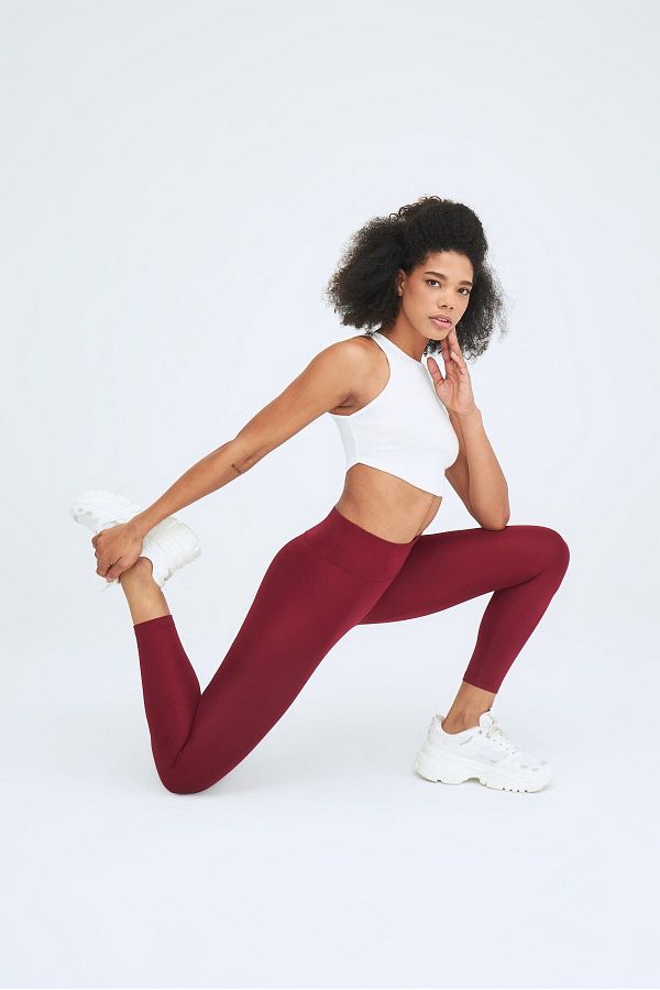 based on basics-One Size Tights Claret Red 1