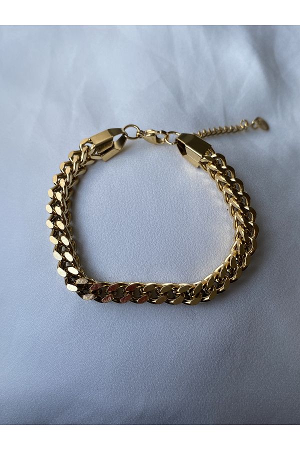 Serbest Thick gold chain bracelet Trendyol