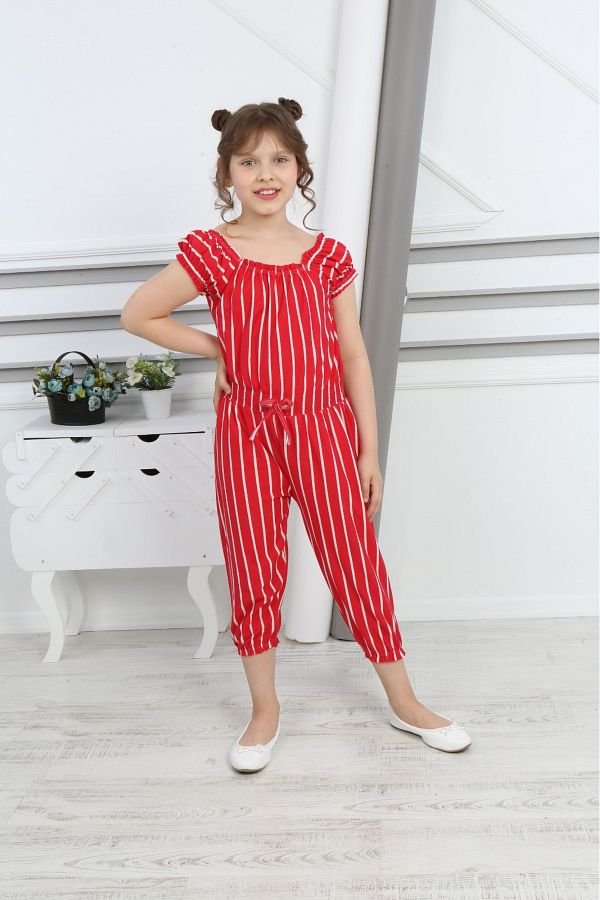 Striped capri jumpsuit clearance