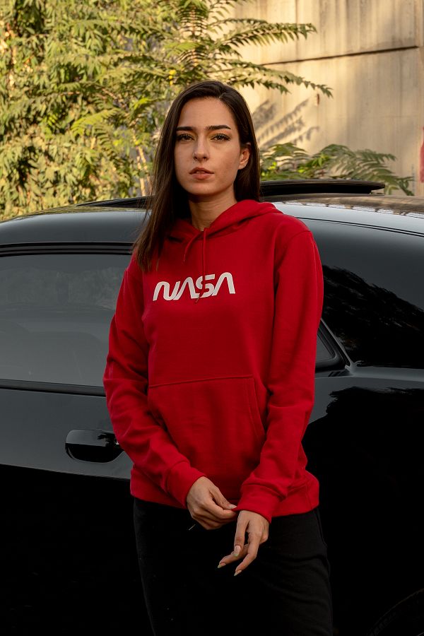 Black Sokak Unisex Red NASA Sweatshirt Trendyol