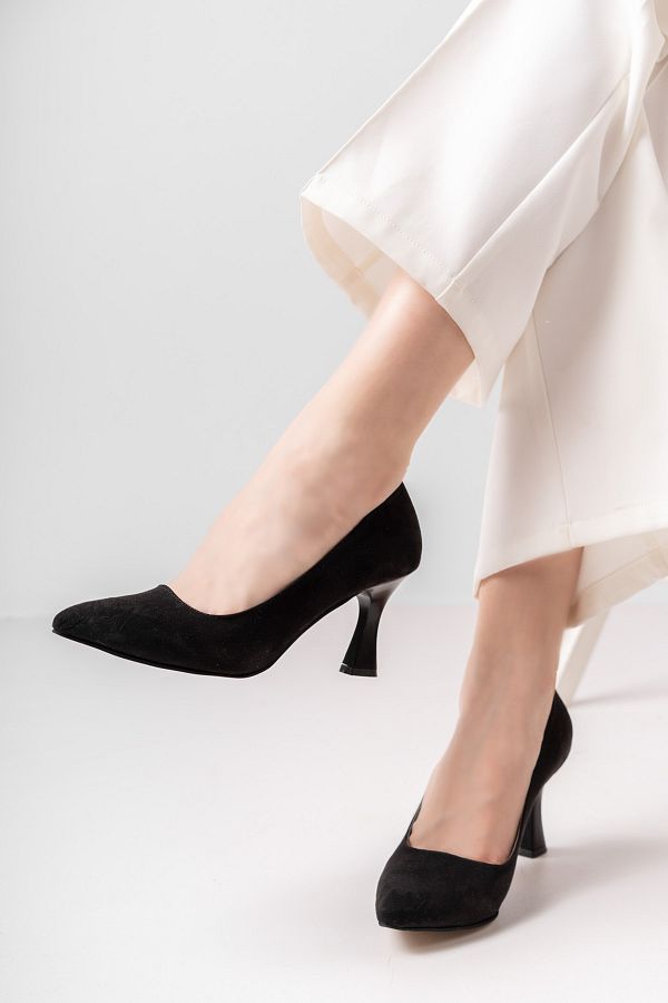 lmn ayakkab Black Suede Stiletto 6 cm Heel Women s Shoes Trendyol