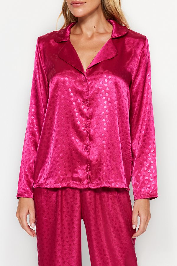 Fuchsia satin pajamas outlet